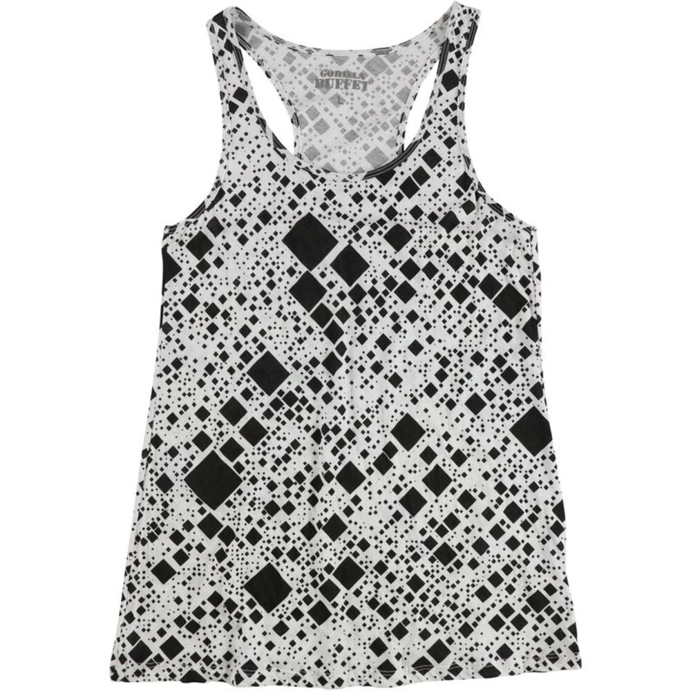 Gorilla Buffet Womens Square Pattern Racerback Tank Top, NWT